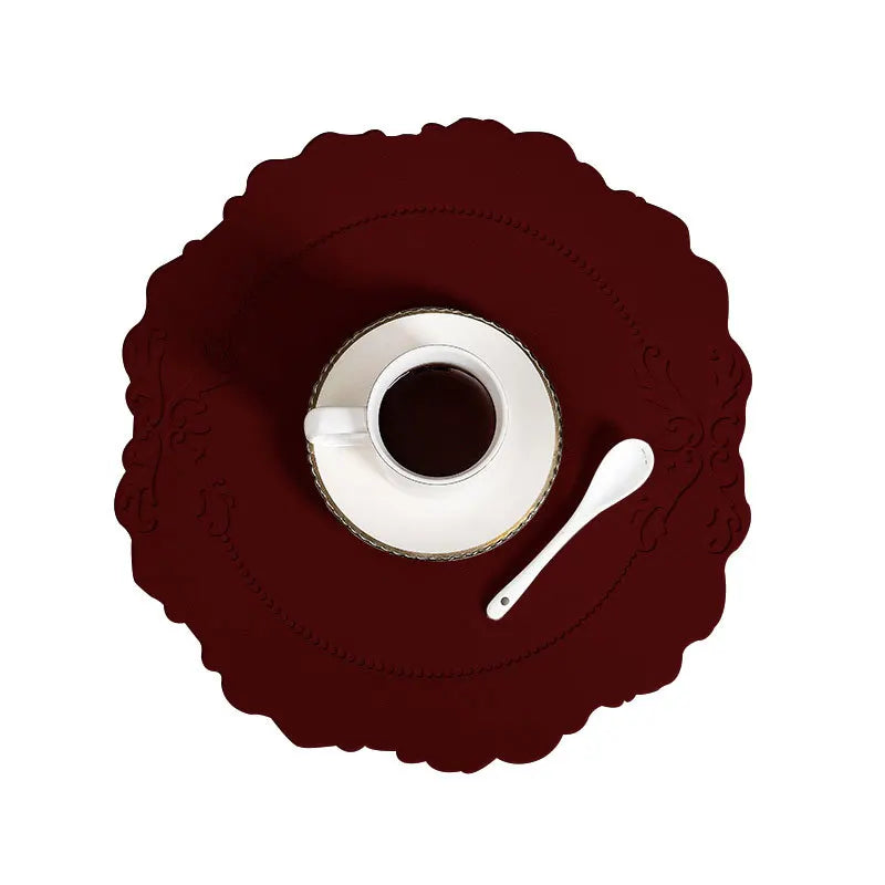Cream Flower Round Placemats