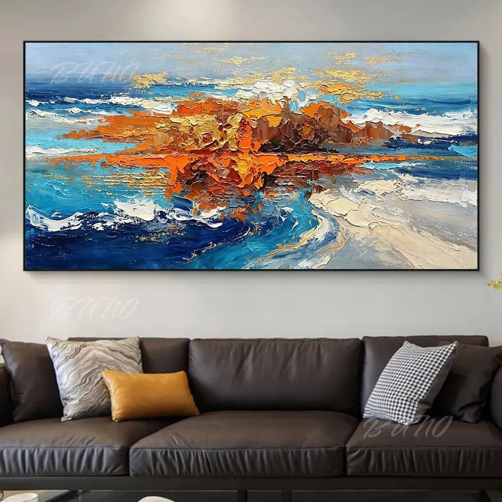 Gold Coastal Seascape Painting