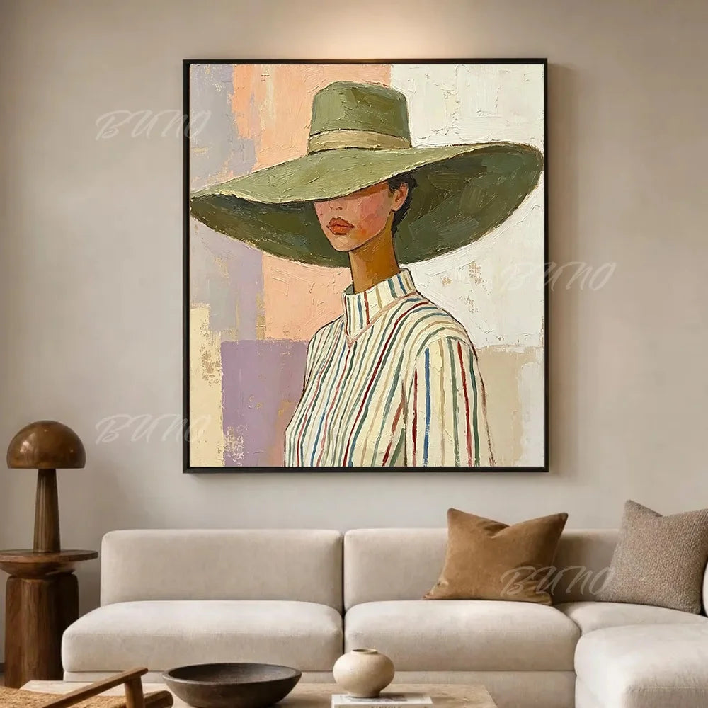 Woman with Hat Painting