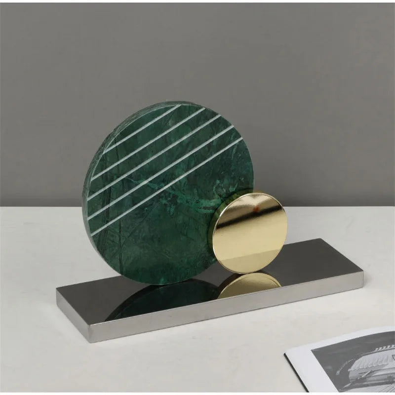 Marble and Metal Ring Sculpture