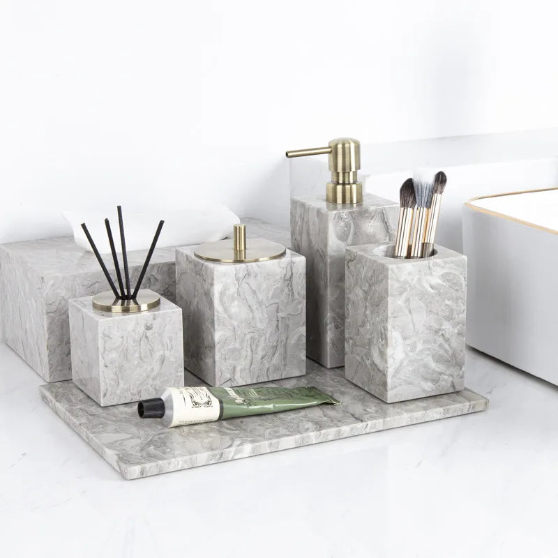 Pitaya Flower Marble Vanity Set