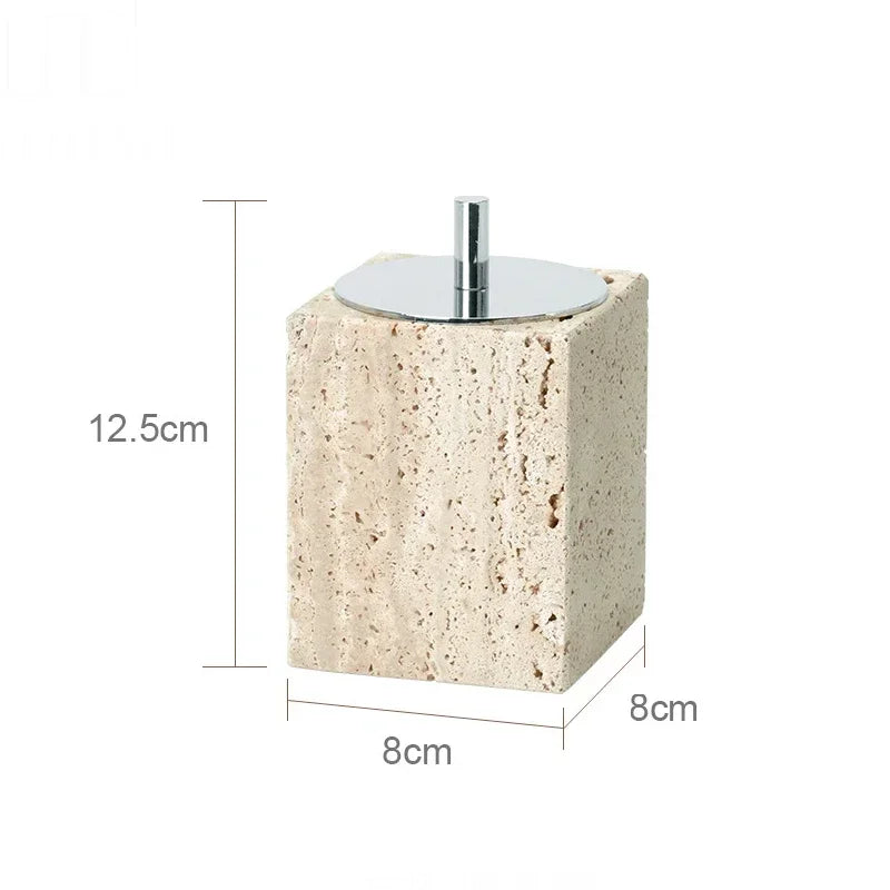 Beige Travertine Bath Set