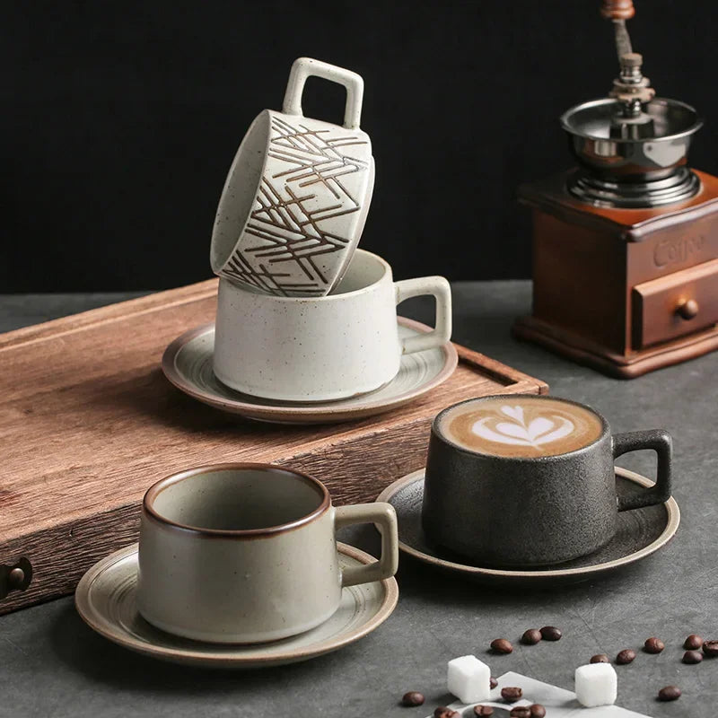 Coarse Pottery Cup Set