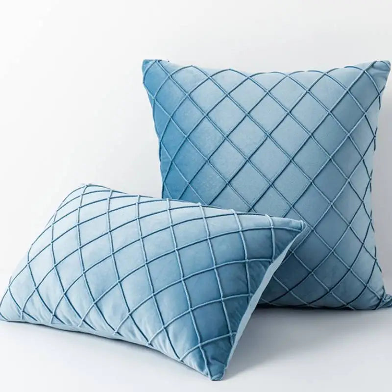 Velvet Plaid Cushion Cover