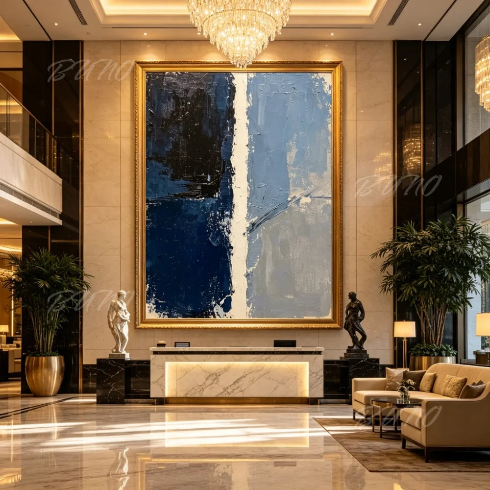 Blue Impasto Textured Painting