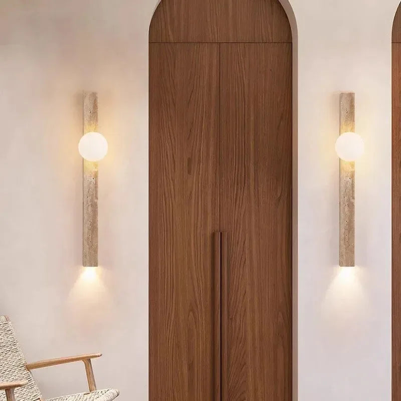 Wabi-sabi Cave Stone Long Wall Lamp