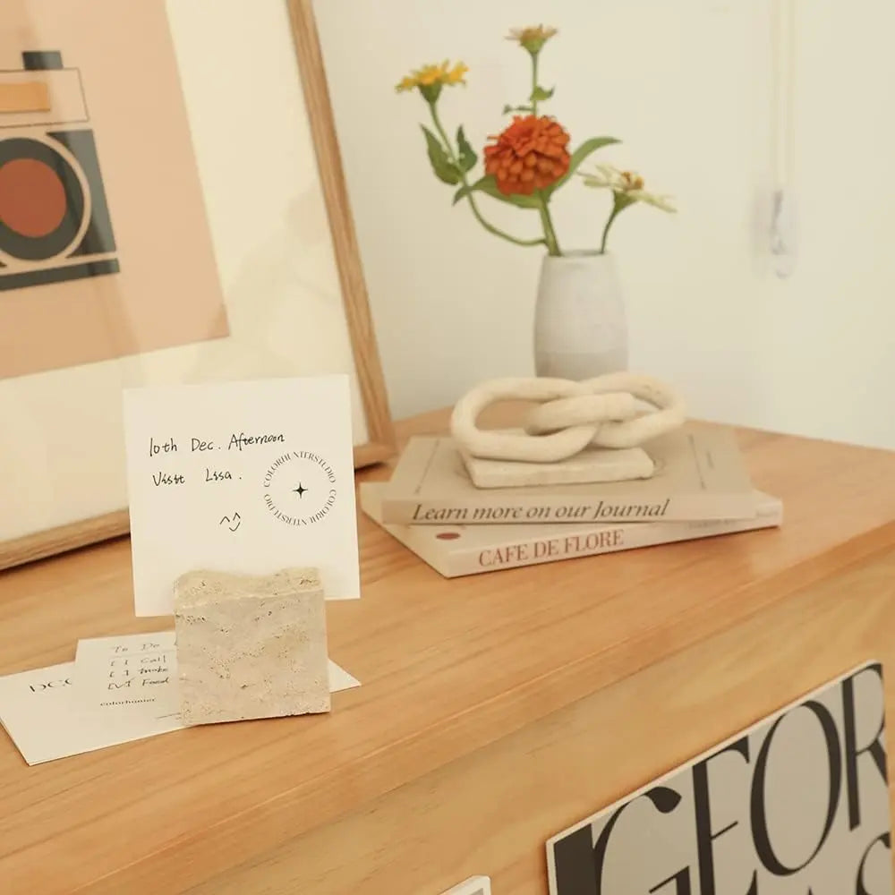 Natural Travertine Stone Business Card Holder
