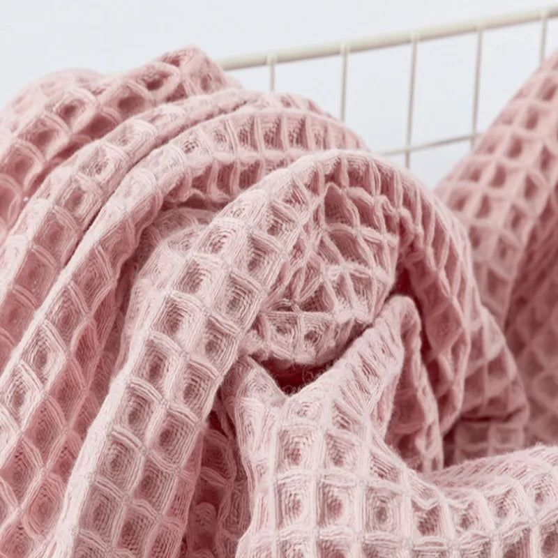 Green Waffle Bath Towel