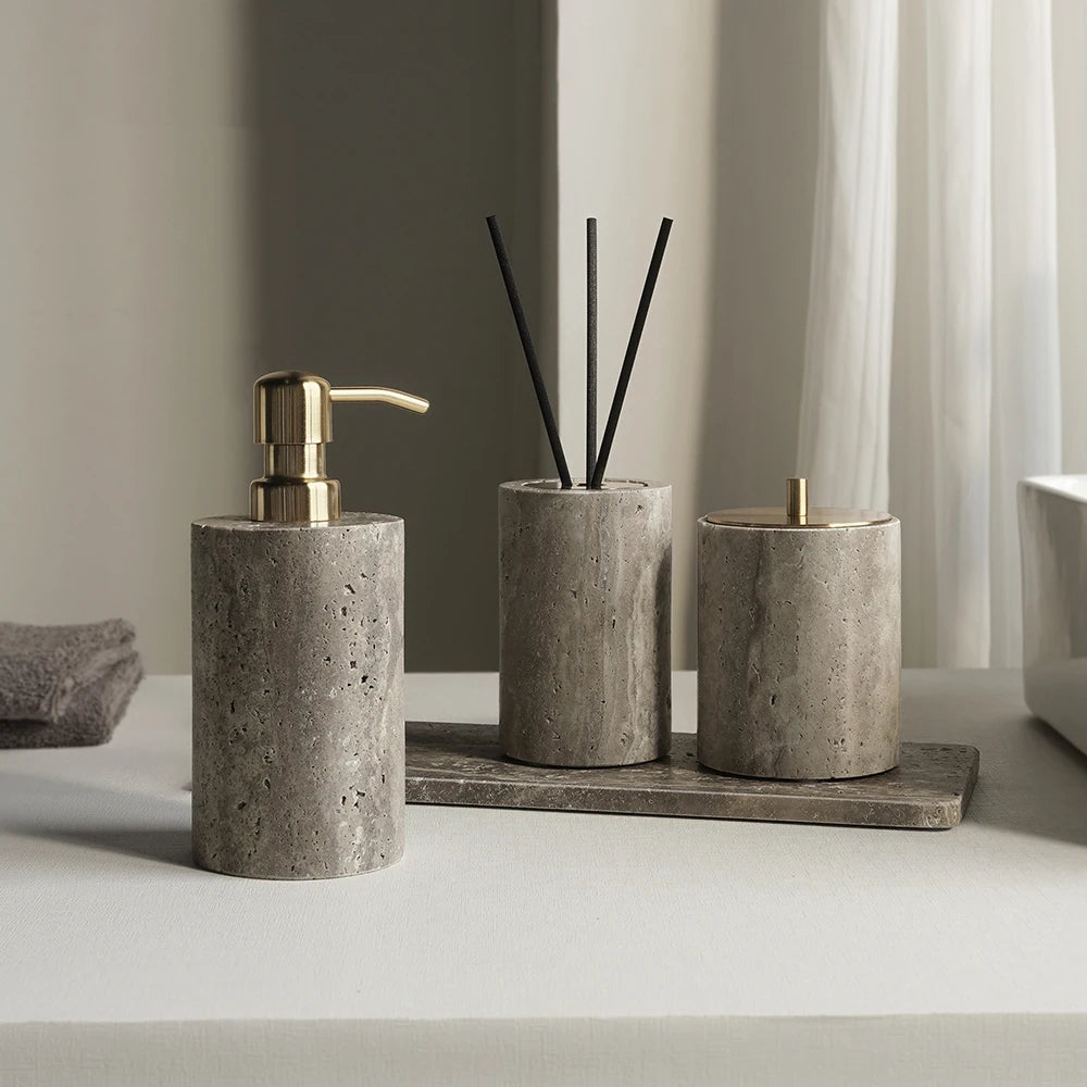 Grigio Travertino Bathroom Accessories Sets