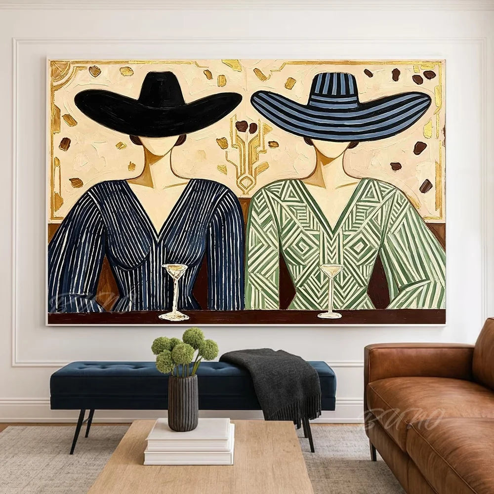 Mid-Century Textured Painting