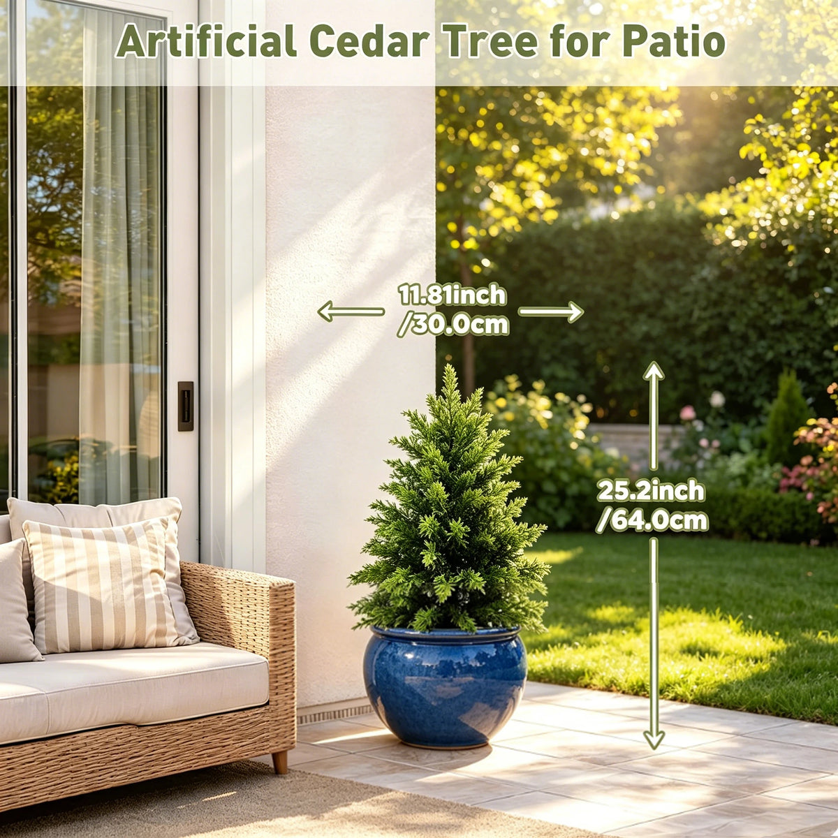 Faux Cedar Topiary Tree