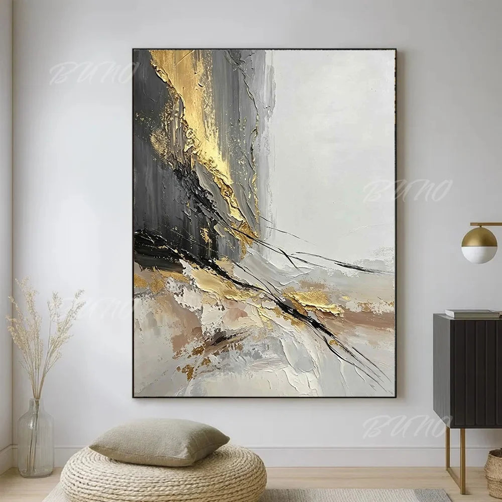Gold Foil Textured Canvas Art