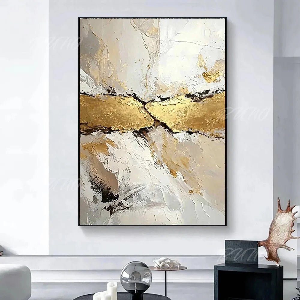 Gold Foil Textured Canvas Art