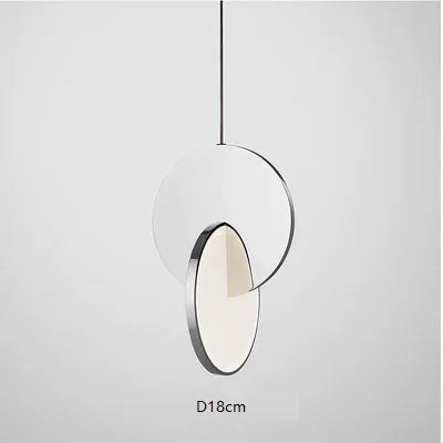 Minimalist Gold Silver Geometric LED Pendant
