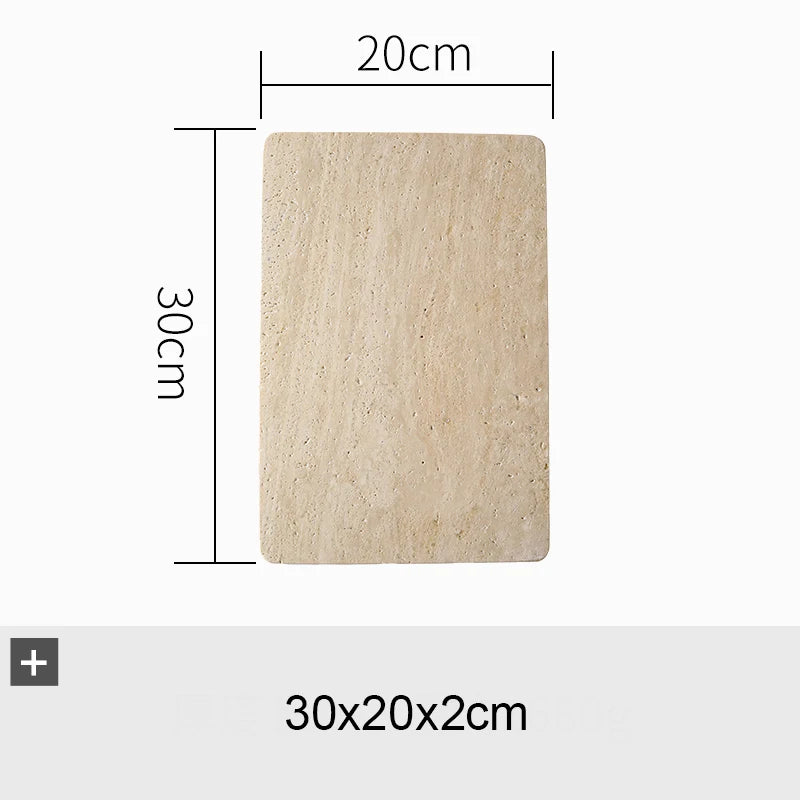 Beige Travertine Plate for Pastry
