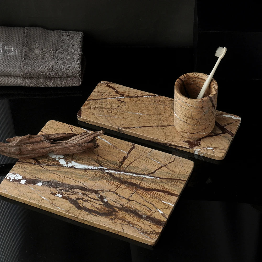 Rainforest Brown Marble Bath Set