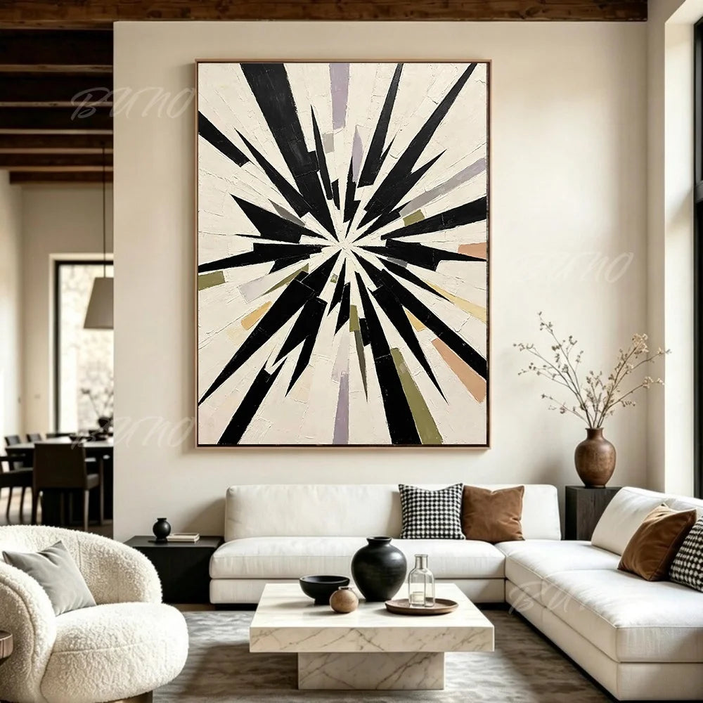 Black White Geometric Art