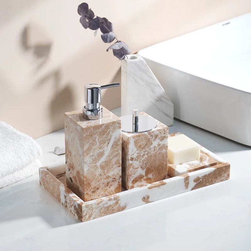 Coral Pink Natural Marble Set
