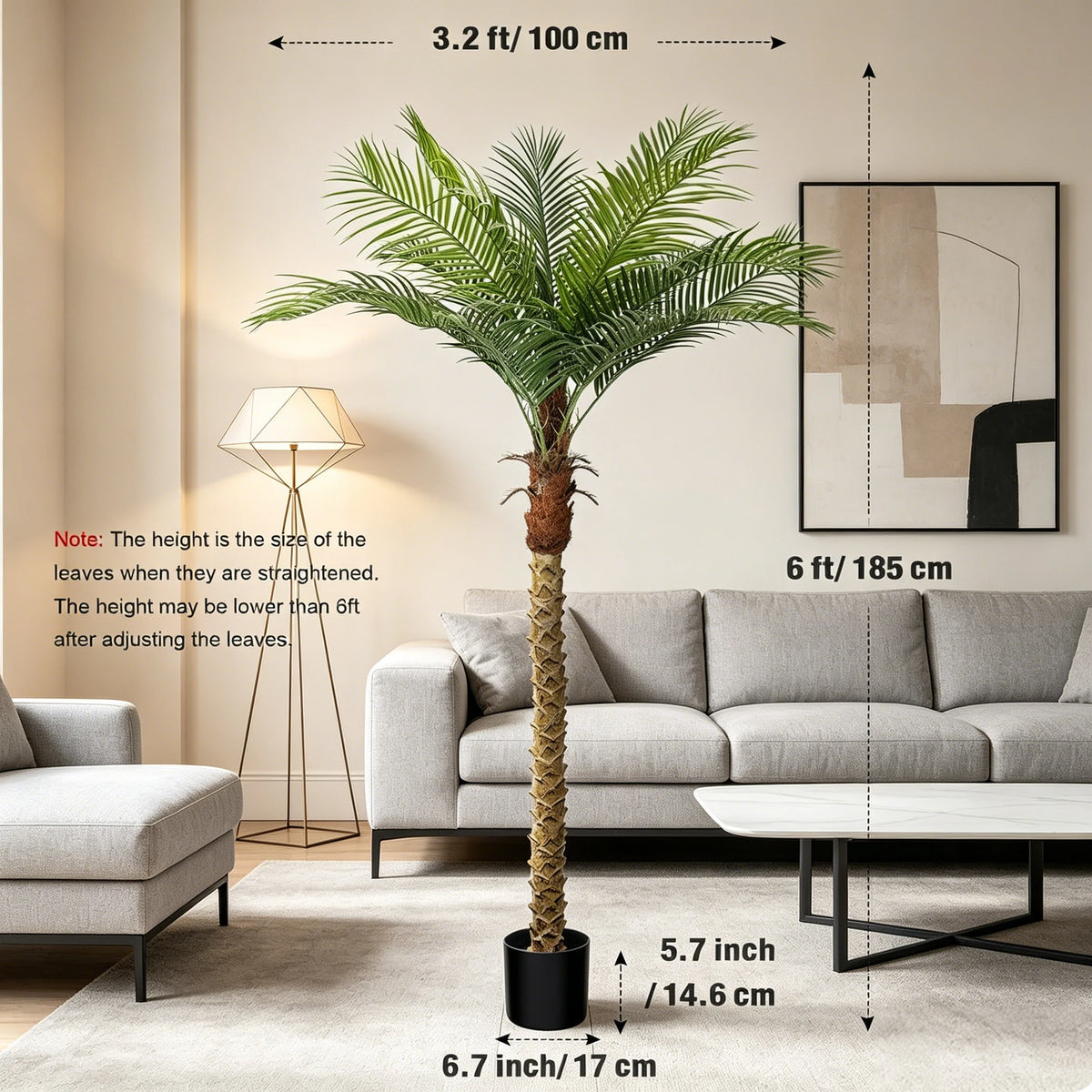 Faux Palm Tree Artificial Golden