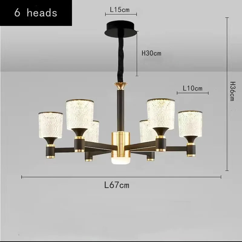 Gold and Black Crystal Chandelier