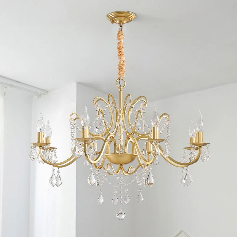 Wrought Iron Gold Chandelier