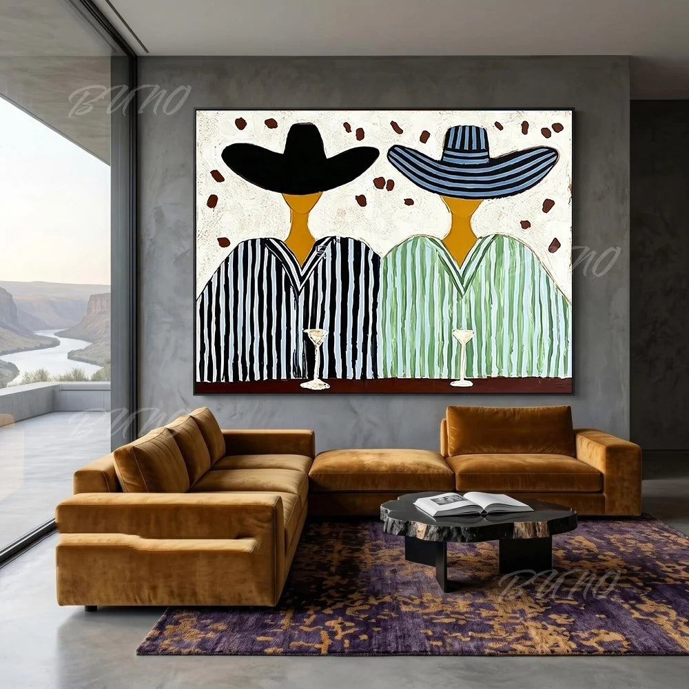 Mid-Century Textured Painting