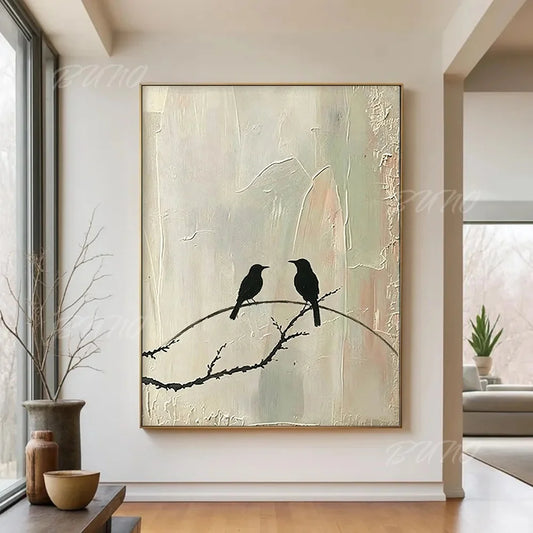 Wabi Sabi Birds Tree Art