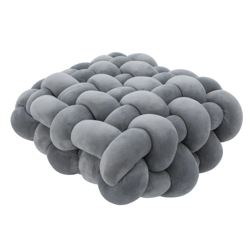 Green Knotted Plush Cushion