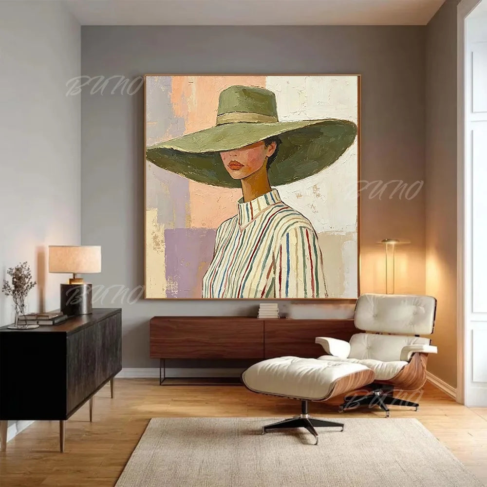 Woman with Hat Painting