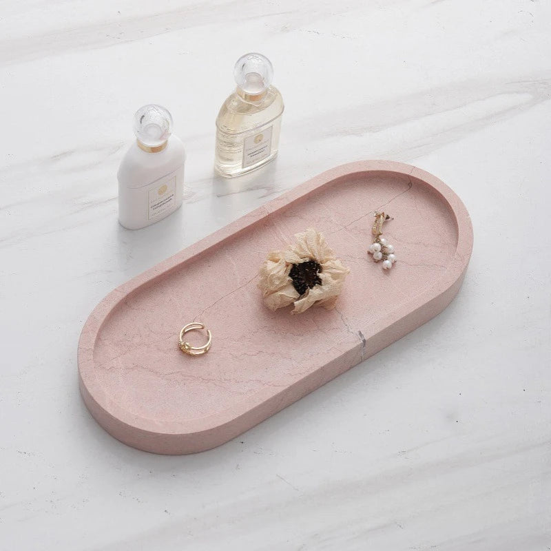 Marble Oval Vanity Tray