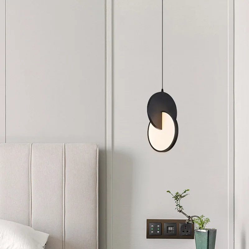 Minimalist Gold Silver Geometric LED Pendant