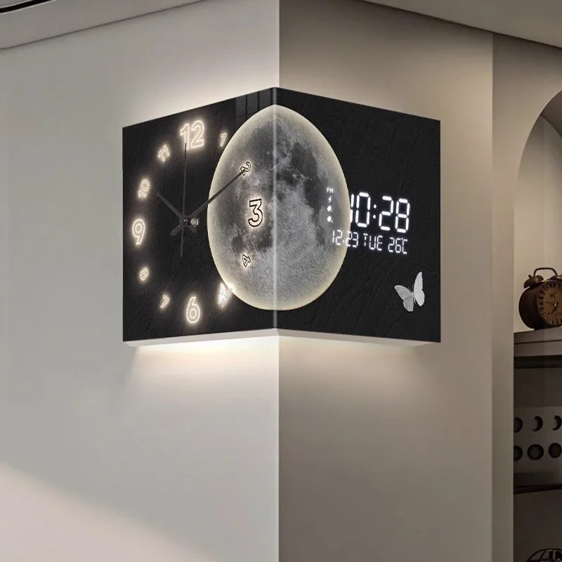 Corner Double-Sided Clock