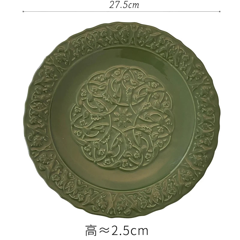 Emerald Embossed Dinner Set