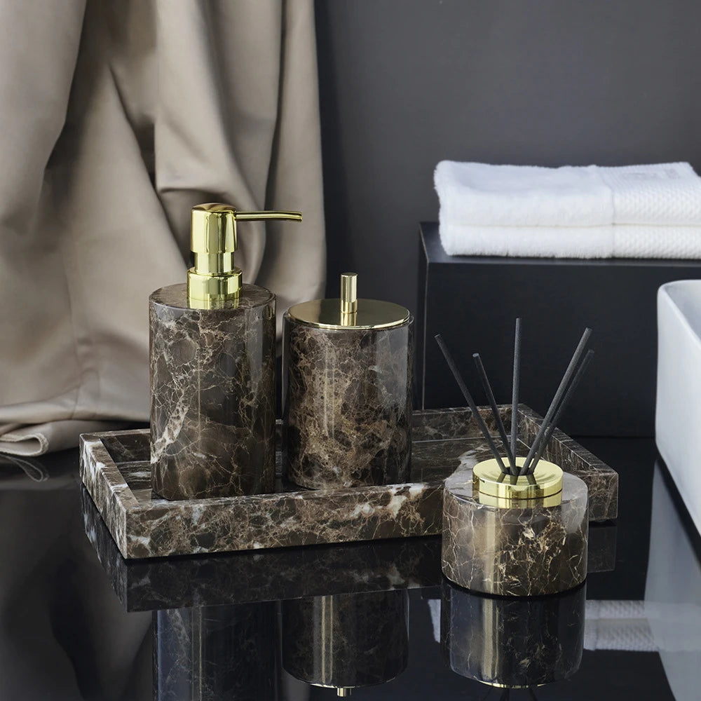 Emperador Dark Marble Bath Set