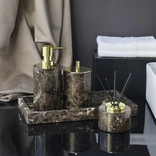Emperador Dark Marble Bath Set