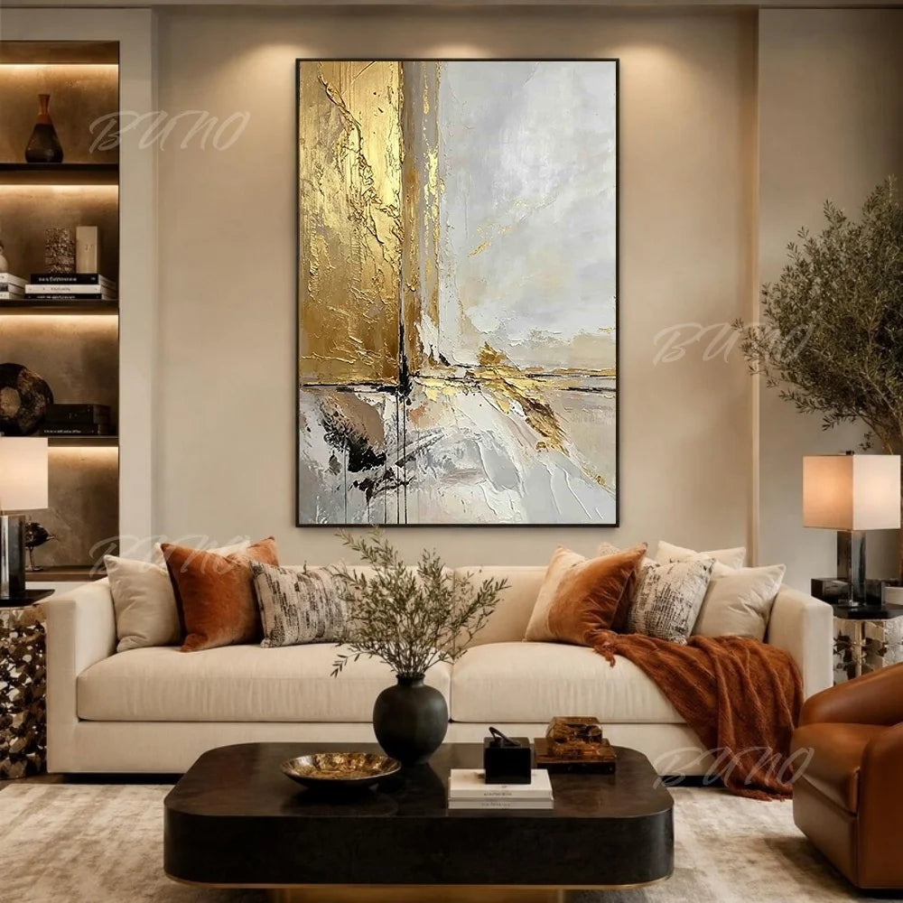 Gold Foil Textured Canvas Art