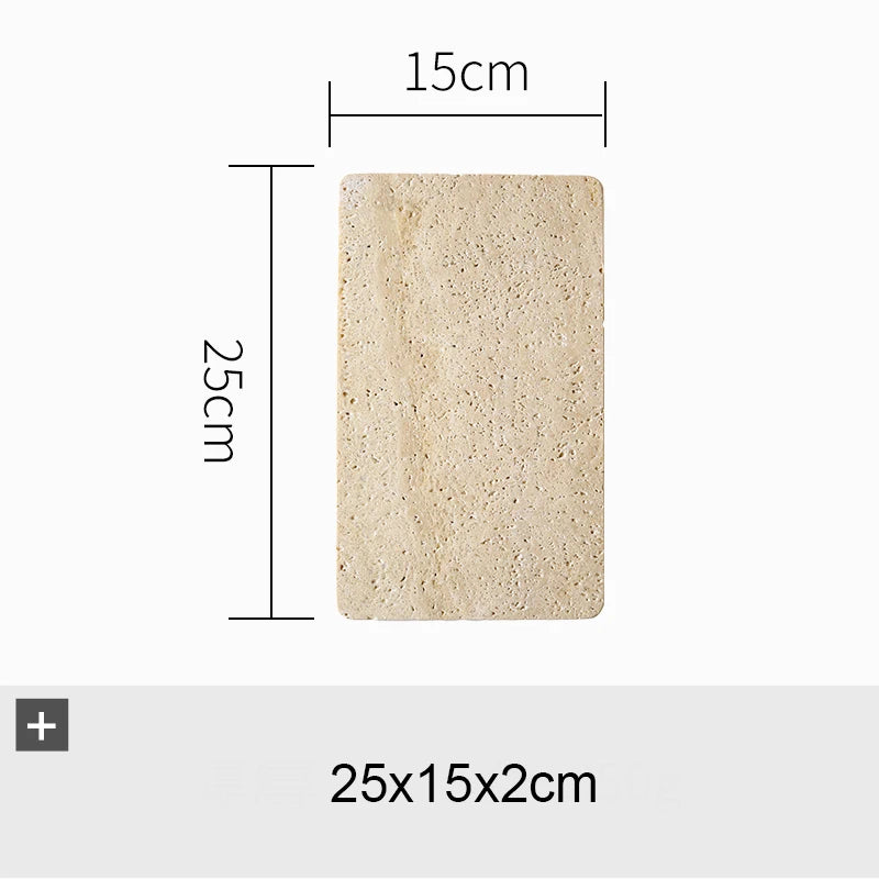 Beige Travertine Plate for Pastry
