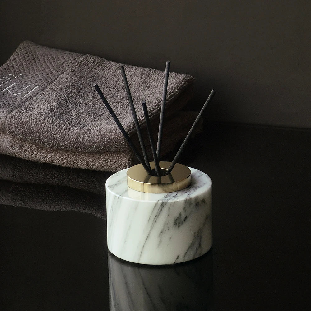 White Arabescato Natural Marble Bathroom Set