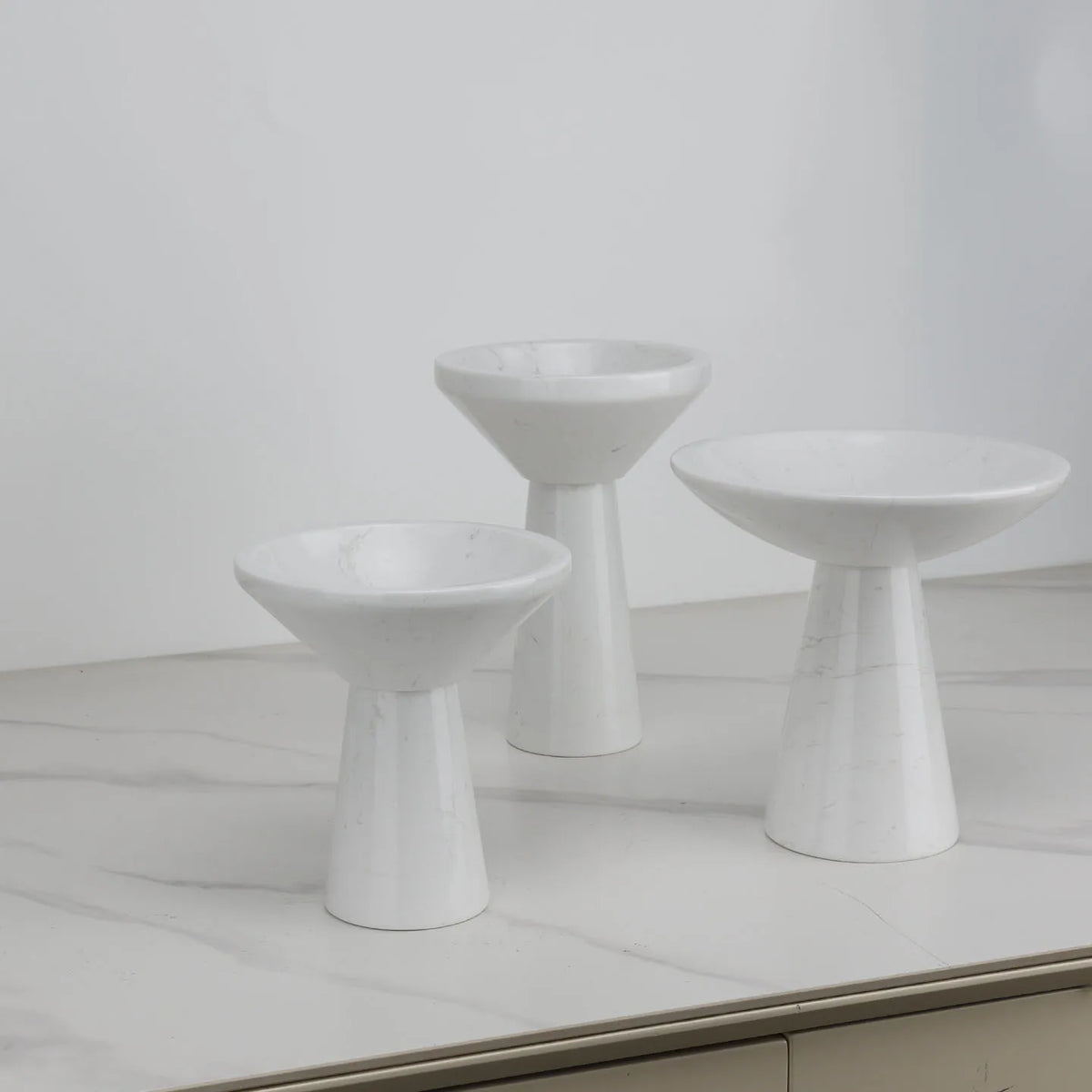 Footed Marble Fruit Stand