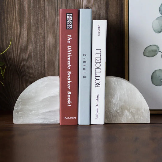 White Onyx Natural Gypsum Mine Bookend