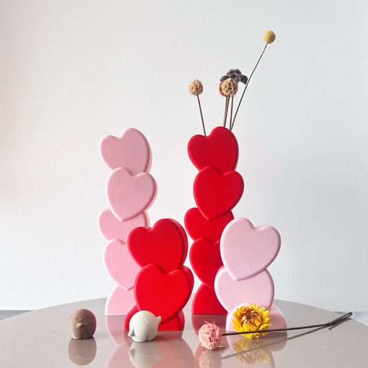 Heart Shaped Vase Duo
