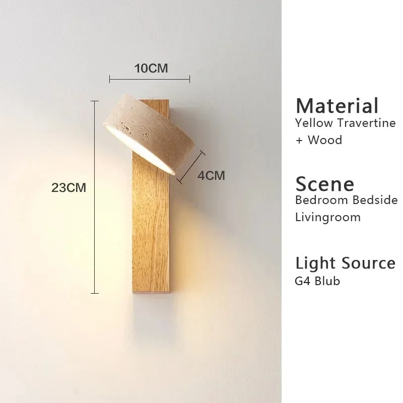Yellow Travertine Wall Lamp