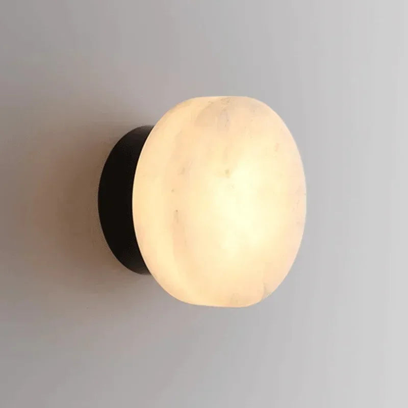 Spanish Natural Marble Round Wall Lamp