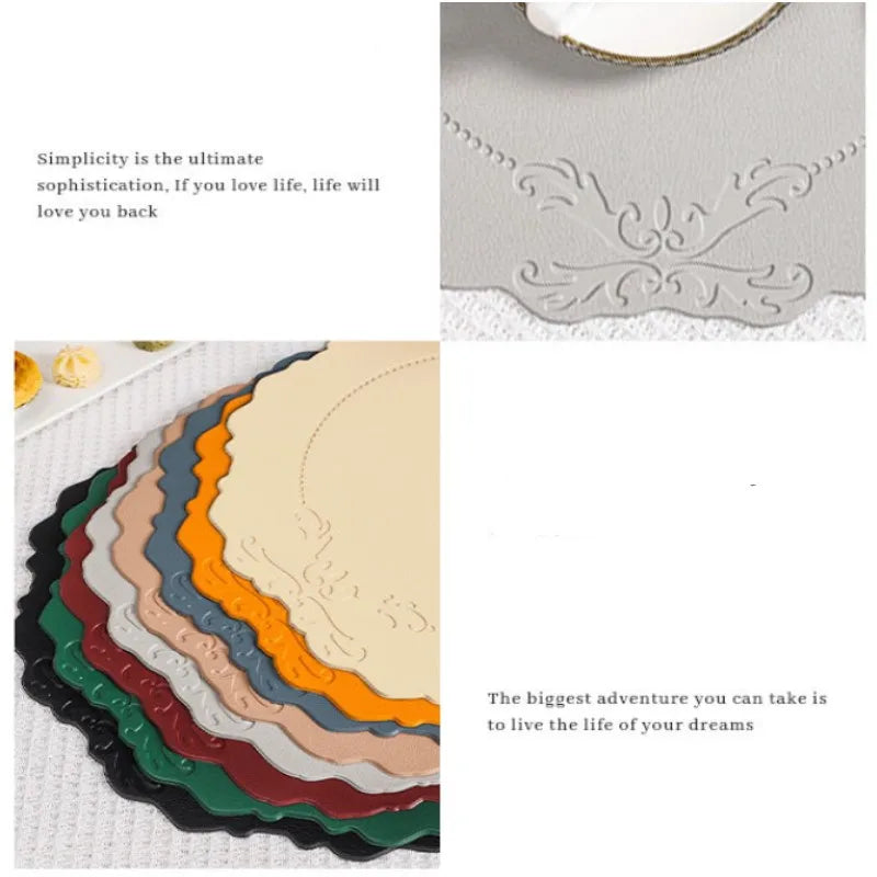 Cream Flower Round Placemats