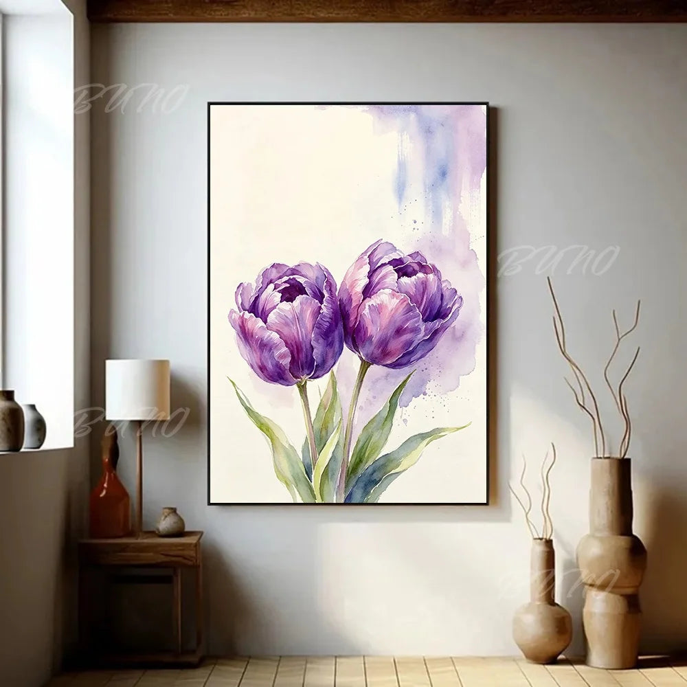 Dark Moody Floral Painting