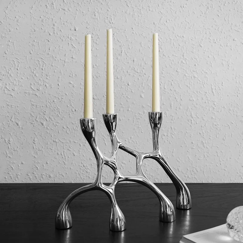 Silver Resin Candlestick