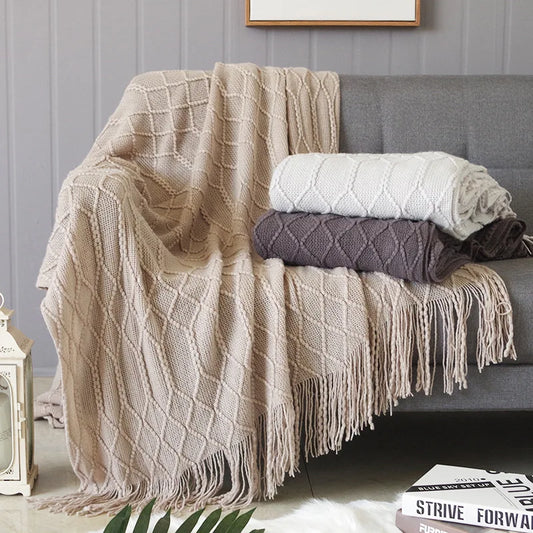 Nordic Knitted Throw Blankets