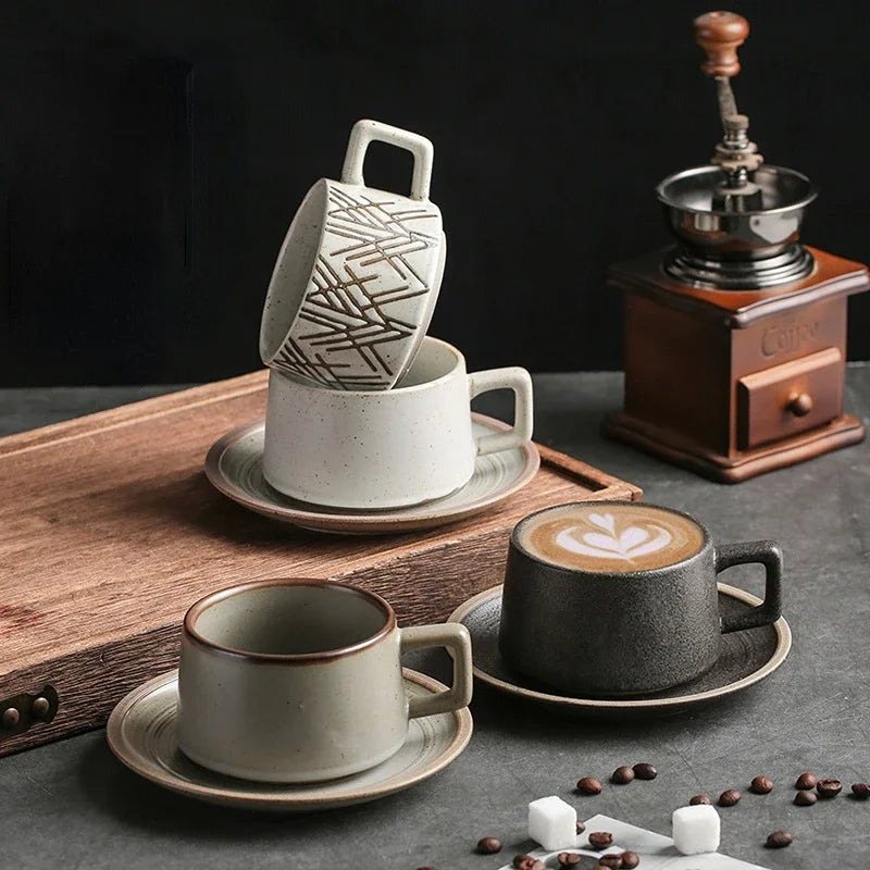 Coarse Pottery Cup Set