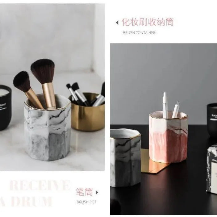 Marble Brush Cup
