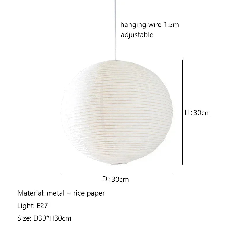 Japanese Noguchi Style Rice Paper Pendant